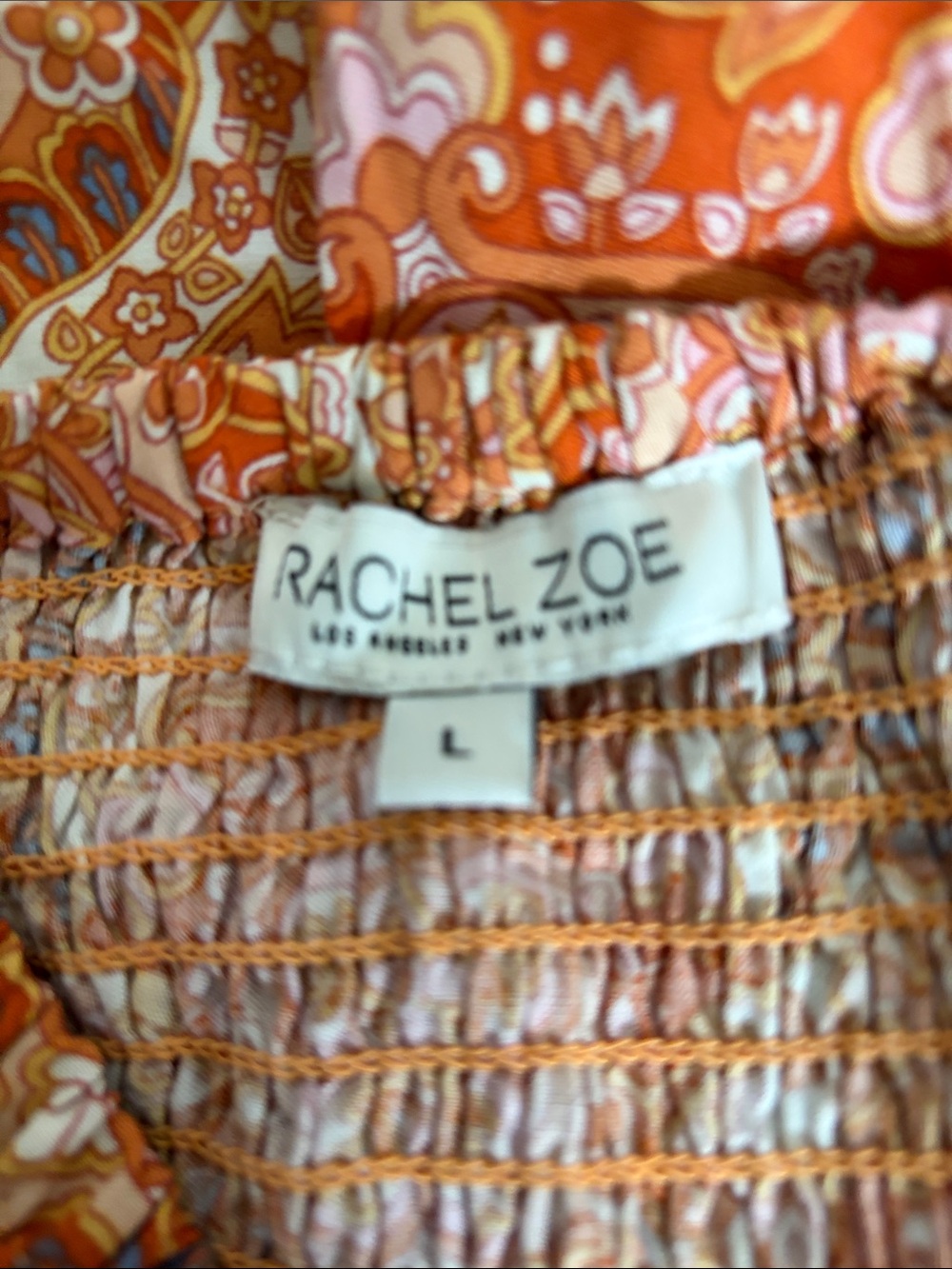 Rachel Zoe Orange Paisley Button-Front Midi Skirt - Picture 3 of 4